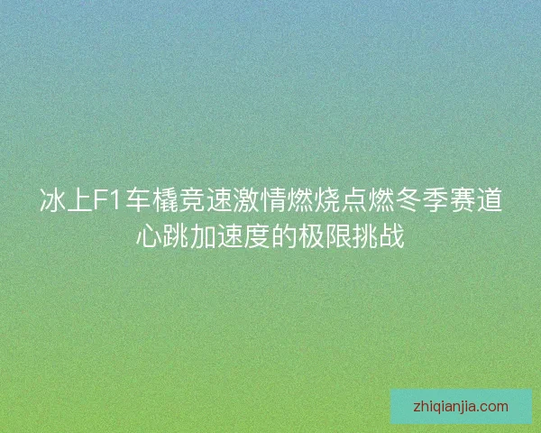 冰上F1车橇竞速激情燃烧点燃冬季赛道心跳加速度的极限挑战